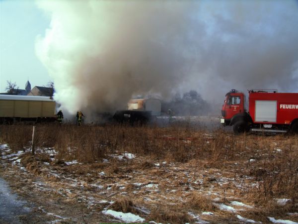 Wohnwagenbrand im Stadtteil Battin