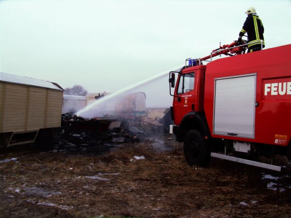 Wohnwagenbrand im Stadtteil Battin
