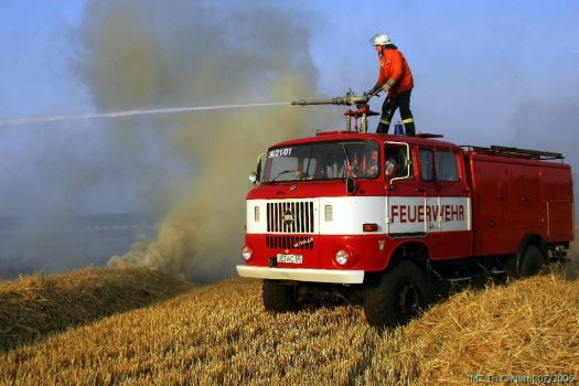 Stoppelfeldbrand zwischen Reicho und Buschkuhnsdorf