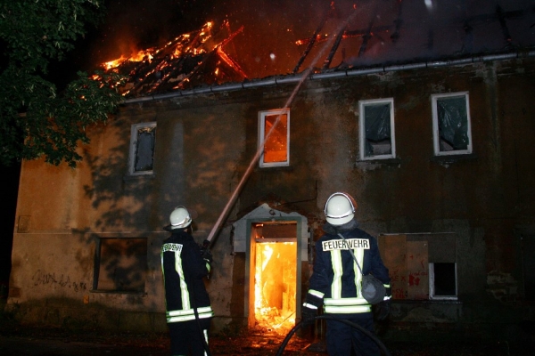 Brand der alten Mühle in Annaburg