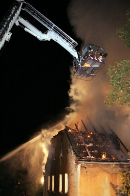 Brand der alten Mühle in Annaburg