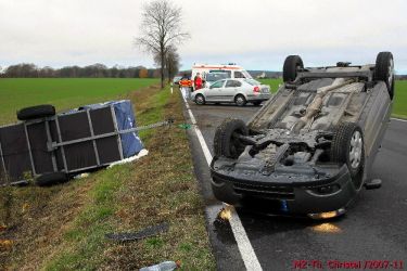 Verkehrsunfall auf der B187 bei Mönchenhöfe