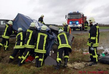 Verkehrsunfall auf der B187 bei Mönchenhöfe