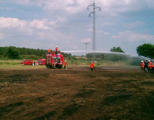 Schilf- und Ödlandbrand an der Schwarzen Elster